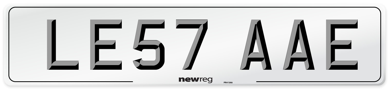 LE57 AAE Number Plate from New Reg